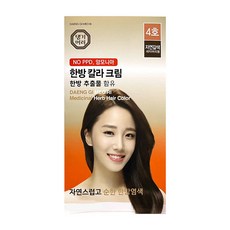 댕기머리 염색약 4호 자연갈색 x3개 한방칼라크림 크림염색약 간편한염색 새치 흰머리 한방 칼라염색, 3개
