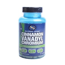 NATURAL SPORT 保健食品 肉桂 150mg+釩 10mg+鉻 50mg, 1個, 90 件