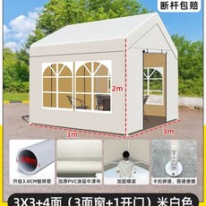 고정형 야외 바베큐 텐트 화이트 인테리어 캠핑 3x3.5m 방갈로 삼각형 카페, 1, Q. 시장용 텐트 3x3m 연흰색 측면 4개