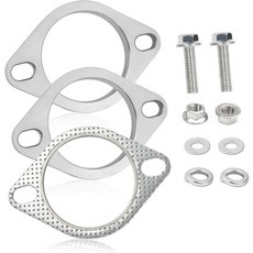 3인치 2볼트 배기 플랜지 수리 키트 배기 볼트 및 배기 개스킷이 포함된 스테인리스강 배기 시스템 키트 자동차 교체 배기 플랜지용 배기 파이프 플랜지 개스킷(3인치), 2.25 Inch, 1개