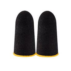 手遊指套 遊戲指套 電競指套-防汗防滑超薄觸屏指套-傳說對決吃雞神器, 1個, 黑黃一對(2入)