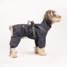 [PAWNEXTDOOR] 올인원 레인코트 하네스 일체형 강아지 우비, 1개, 딥그레이