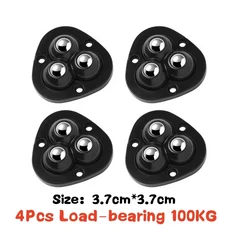 4Pcs 자기 접착제 음소거 공 휠 4/3/2/1 구슬 가구 캐스터 바퀴 스테인레스 스틸 360 ° 회전 풀리, 06 D black
