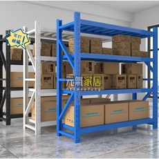 倉儲貨架置物架多層倉庫重型展示架快遞超市架子傢用儲藏室收納架 置物層架 收納架 置物架 多層置物架 倉庫架子, 四層黑色,加厚中型/200*60*196, 1個