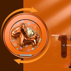 手機支架 360度旋轉陀螺解壓背貼, 1個, 粘貼款【橙色】支持橫屏豎屏★強力吸附:1個
