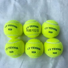 컬러 테니스 공 핑크 연습 세트 연습용 선물, 형광그린 929 트레이닝 6개