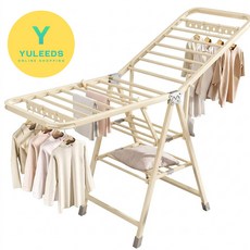 YULEEDS 튼튼한 Y자 접이식 빨래 건조대, 아이보리