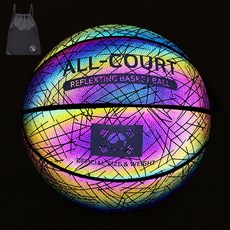 VITALO 대한민국 코리아 농구공 빛반사 야간 바스켓볼 (PGN짐쌕가방 지급), OPTION 02 _ 레인보우, 1개, PGC1100