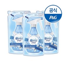 (~3/31 리뷰 1 500P) 페브리즈 섬유탈취제 리필형 320ml 3개, 320ml 리필 은은한꽃향 3개 [F273*3]