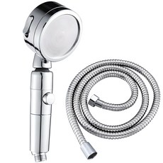 Winprice 觸控式3段調節省水蓮蓬頭+不鏽鋼軟管 2m, 1組, 銀色