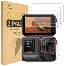 Mr.SHIELD 쉴드 Insta360 에이스 프로 2와 호환되는 액정보호필름 [렌즈 및 터치 스크린 유리 3개 + PET 펫 아님 소형 3개] [강화 유리] [9H 경도] 2, Mr.SHIELD 쉴드 Insta360 에이스 프로 2