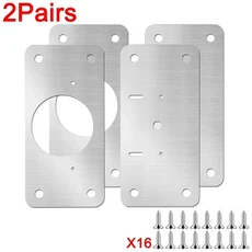 20/2PCS 스테인레스 스틸 힌지 고정 플레이트 키트 캐비닛 도어 힌지 수리 플레이트 브래킷 부엌 가구에 대, 기타, 02 2Pairs(4Pcs)