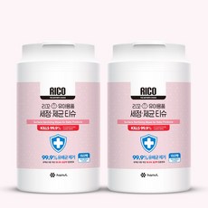 리꼬 유아용 장난감 세정 제균 티슈 통형, 45g, 150개입, 2개