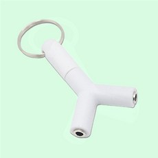 와이형잭 3.5mm 스테레오 이어폰 분배 젠더 키링 쏙템, 1개
