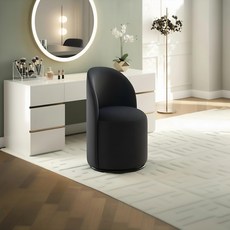 TOSEE [360도 회전] 모던 벨벳 화장대 의자 겸용 식탁 의자 고급 가구 인기제품 1개, 그레이