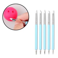 폴리머 클레이 지점토 공예 도구 5종 세트, 조각도구 5종(블루)