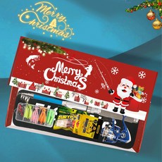 聖誕路亞竿套裝 玻璃桿套裝 全套漁具 便攜超輕遠投海釣套裝, 9009-7件組合套裝