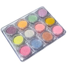 레인보우 설탕 네일파우더 12색 세트, 1개