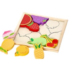 KesB 과일 맞추기 퍼즐 2287 신나는 유아 수학 나무 아동 두뇌트레이닝, 12피스, 1개