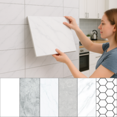 해피릿 깔끔 DIY 폼블럭 붙이는 시트지 10개, 마블화이트