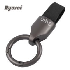 Ryusei 자동차 키링 제네시스 호환 가죽 고급 키홀더링 GV80 GV70 G80 호환 키링 고리 차량용품 R027, GV80-블랙, 1개