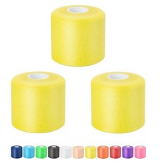 프리 랩 운동용 테이프 3팩 7.9 x 27.4m2.76 30야드 스포츠 프리랩 발목 손목 무릎 팔꿈치 헤어 축구용 폼 언더랩 옐로우 137895