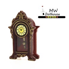 隨草憶境 迷你擺鐘 復古立鐘 木鐘 娃娃屋微縮 微景觀食玩模型, 1個, 單入