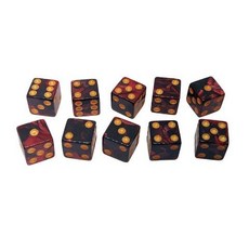 炫彩點數骰子 酒吧骰寶 團康派對必備 彩色數字骰子 棋牌遊戲解壓骰子, 黑紅 10顆, 1個