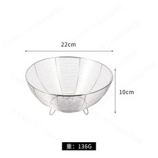 不鏽鋼水果籃 廚房洗菜盆 臺式果菜林 蔬果網 瀝水籃 網 不銹鋼蔬果籃 過濾網, 1個, 1個22cm水果籃