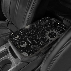 HUXINO 자동차 센터 콘솔 쿠션 패드 고딕 다크 스타일 신비한 팔걸이 쿠션 인테리어용 핸드 레스트 커버 대부분의 차량 SUV 세단용 액세서리, HUXINO 자동차 센터 콘솔 쿠션 패드 고딕, 다크