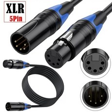 5코어 XLR 남성-여성 오디오 앰프 믹싱 콘솔 녹음 스튜디오 사운드 카드 마이크 연결 케이블, 01 XLR 5Pin M-F Cable