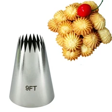 5FT/6FT/ 7FT/ 8FT/ 9FT 스테인레스 스틸 크림 컵케익 과자 노즐 케이크 장식 싱 파이프 팁 베이킹 도구, [01] 9FT