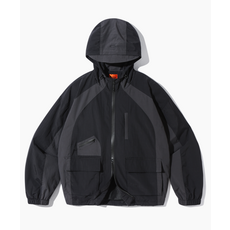 DIMITRI BLACK VLAD 2WAY 어센틱 후드 윈드브레이커 자켓 h+_차콜/블랙 403310, 2 (L)