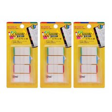 M시리즈 M 플래그 인덱스탭 4색 지그재그 MI-GBRO-L 38x18mm 12매 x 4색(3개)