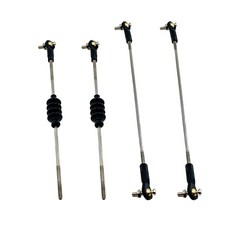 URIMPAVIDO 4PCS RC 보트 푸시로드 세트 플라스틱 타이로드 엔드 볼 헤드 엔드 및 고무 씰 벨로우즈 포함 선박용 비행기 DIY 모델 장난감 부품 (M2 로드 M2x1, M3 Rod End,M3x150mm Pushrod