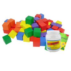 가베가족 3cm 칼라쌓기나무 100p + 미니북 + 보관통, 색상 혼합, 1세트