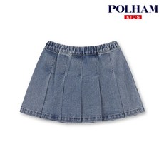폴햄키즈 폴햄키즈 시그니처 여아 데님 플리츠 스커트 A_PKE1DR2030