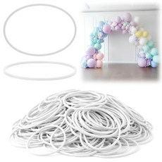 해외 LemonRoad 풍선 아치용 다채로운 고무 밴드 200개 가랜드 배경 커튼 장식 고정 및 연결 8.9cm3.15인치 접힌 길이 미국매장정품+ 1903908, 화이트.