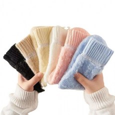 (5 켤레 세트) 두꺼운 기모 수면 양말 5종