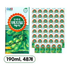 베지밀 에이 담백한 두유, 190ml, 48개