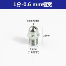 不鏽鋼 扇形 吹氣噴嘴 4分外牙1.6mm槽寬, 1個, 1分外牙0.6mm槽寬