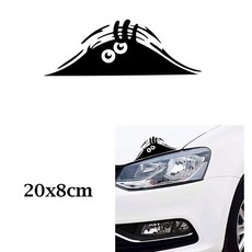 黑色 偷看精靈 沙丘怪物 個性拉花 汽車貼紙 防水 20cmx8cm, 1個