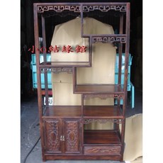 小o結緣館仿古家具雞翅木一抽二門藝品架多寶格擺飾架屏風展示櫃106x42x196快速到貨