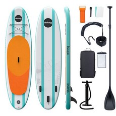 愛動 充氣SUP槳板 站立式衝浪板 戶外划水板 釣魚板 323cm, AIDONG爱动 青川白 323*83*15,裸板（單漿板）