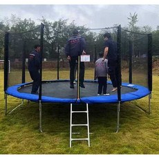 점핑트램폴린 업소용 방방이 실외 놀이기구 캠핑장, 12피트 3.66m+케이지+계단, 1개