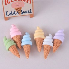 음식 모형 3pcs 미니 아이스크림 콘 디저트 인형 집 Diy 미니어처 놀이 장난감 장식 수지 공예 시뮬레이션 홈, 옵션01) 3pcs, 옵션07) random