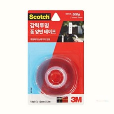 강력투명투명폼양면테이프 3120C 12mmx2.0m (1개입) 사무용테이프, 상세페이지 참조, 단품