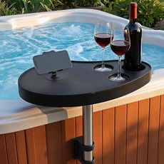 Uuqouauo 휴대폰 홀더가 있는 온수 욕조 트레이 컵 스파 사이드 테이블 360° 회전 조절 가능한 야외 자쿠지 및 액세서리108523, Uuqouauo 휴대폰 홀더가 있는 온수 욕조 트레이,