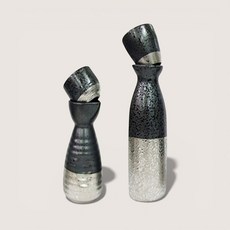 소월상점 와쇼쿠 흑유 은화 도쿠리 200ml 홍보물품, N2103_은색 소주잔