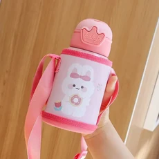 500ml 유니콘 키즈 보온병 귀여운 어린이 열 스테인레스 스틸 텀블러 휴대용, Pink, 1개